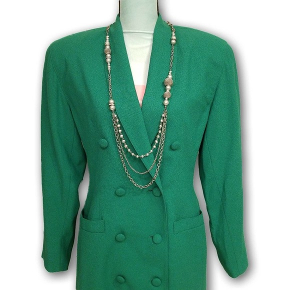 Casual Corner Vintage 70s Skirt Suit Green Size 10 - Picture 2 of 16
